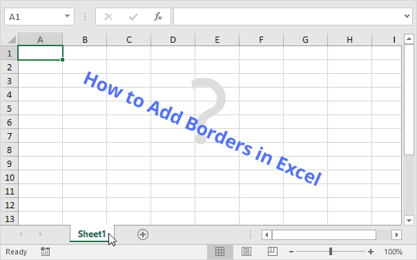 How to Add Borders in Excel